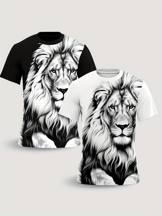 Men’s Lion Graphic T-Shirt – Casual Summer Wear