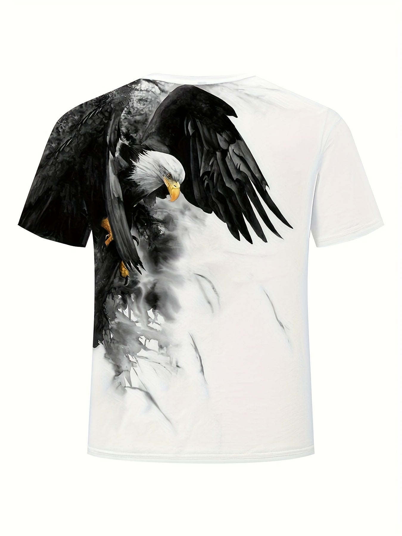 Men’s 3D Eagle Print T-Shirt – Summer Tee