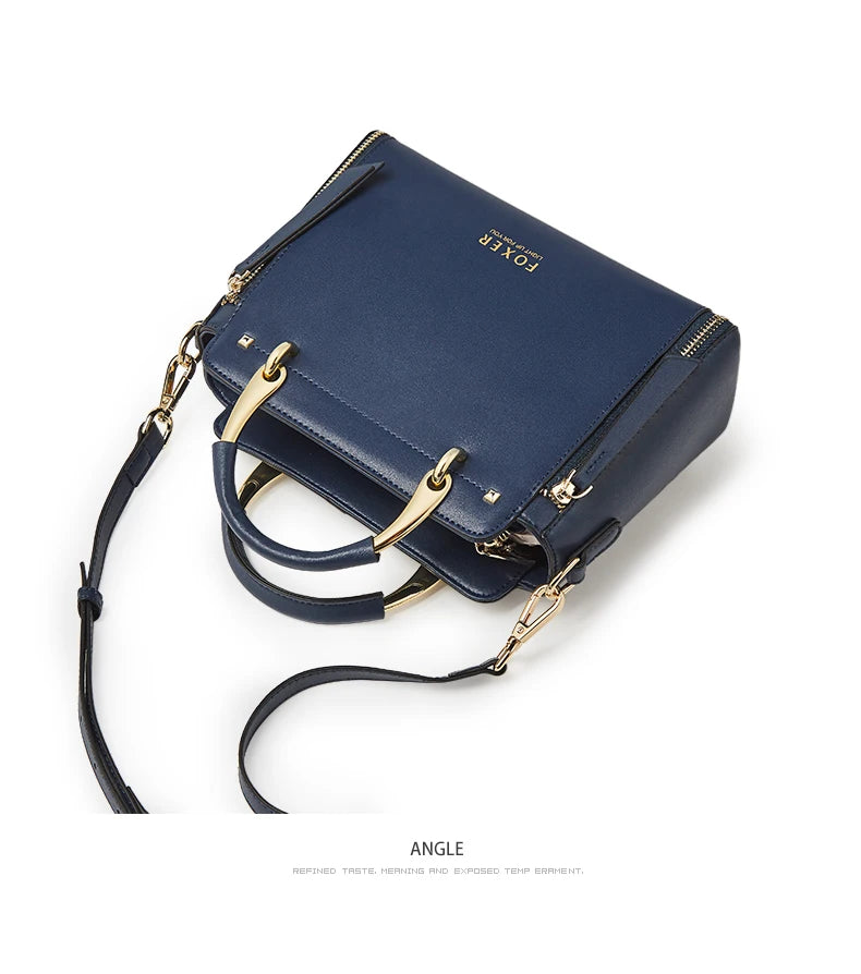 FOXER Elegant Leather Top-Handle & Crossbody Tote Rare