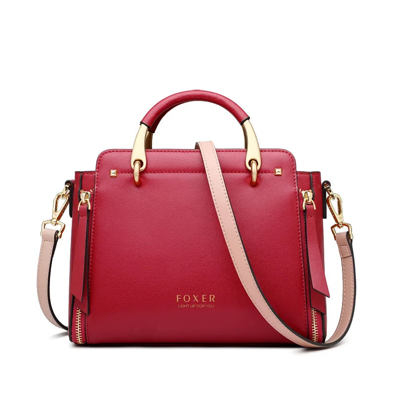 FOXER Women's Small Leather Crossbody Tote Bag
