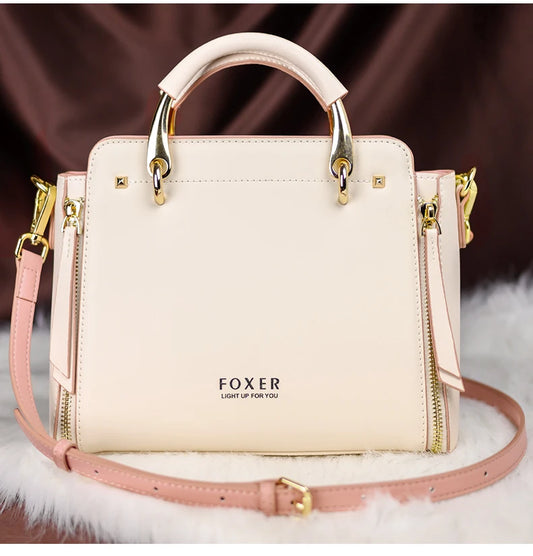 FOXER Women's Small Leather Crossbody Tote Bag