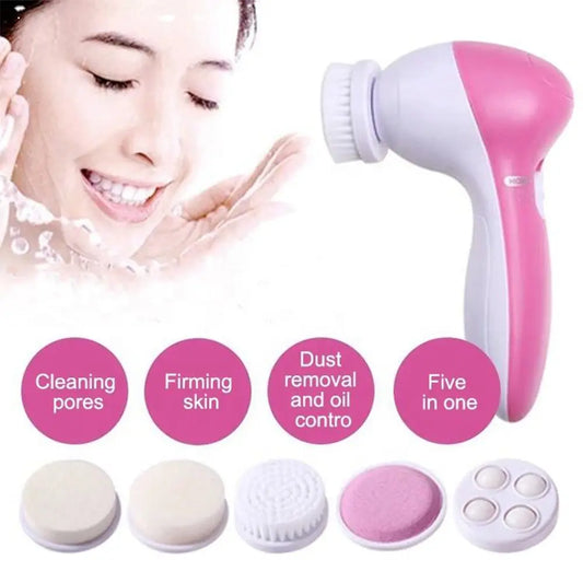 5-in-1 Electric Face Cleansing Brush Massager