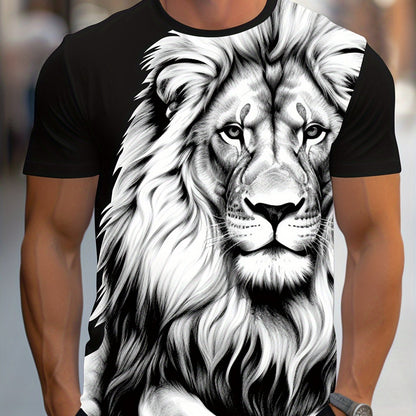 Men’s Lion Graphic T-Shirt – Casual Summer Wear