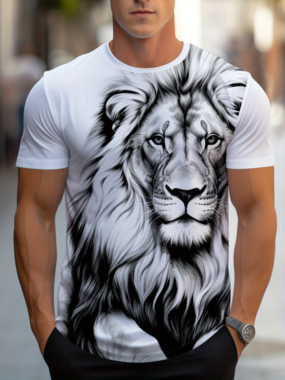 Men’s Lion Graphic T-Shirt – Casual Summer Wear