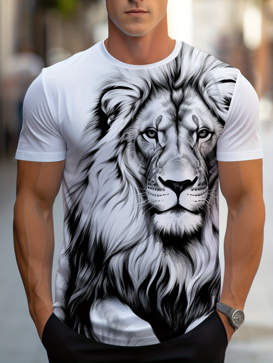 Men’s Lion Graphic T-Shirt – Casual Summer Wear