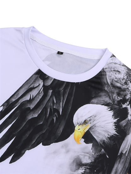 Men’s 3D Eagle Print T-Shirt – Summer Tee