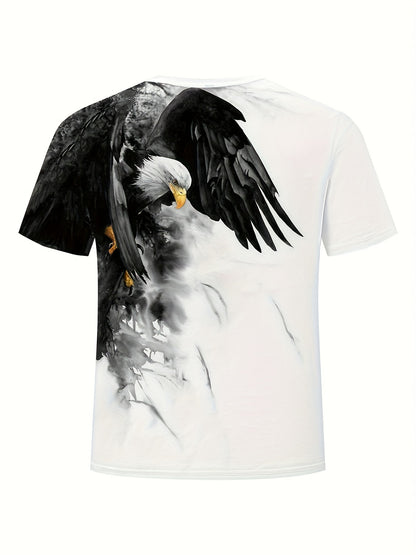 Men’s 3D Eagle Print T-Shirt – Summer Tee