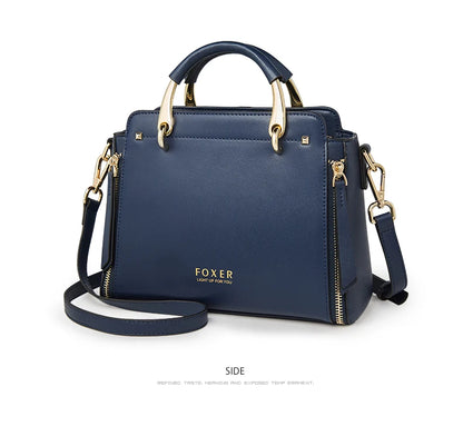 FOXER Elegant Leather Top-Handle & Crossbody Tote Rare