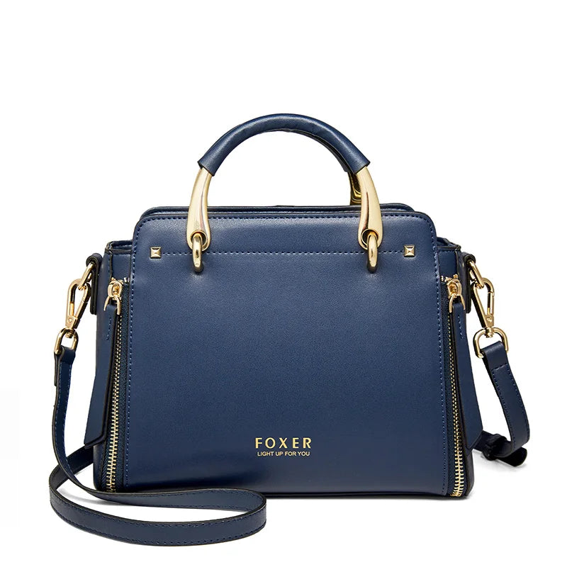 FOXER Elegant Leather Top-Handle & Crossbody Tote Rare