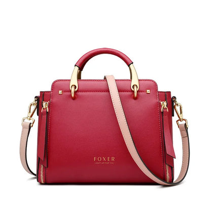 FOXER Elegant Leather Top-Handle & Crossbody Tote Rare