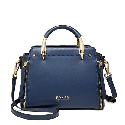FOXER Women's Small Leather Crossbody Tote Bag