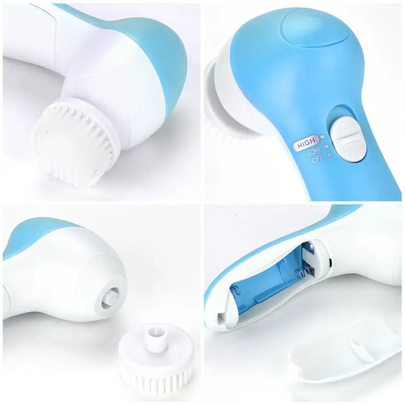 5-in-1 Electric Face Cleansing Brush Massager