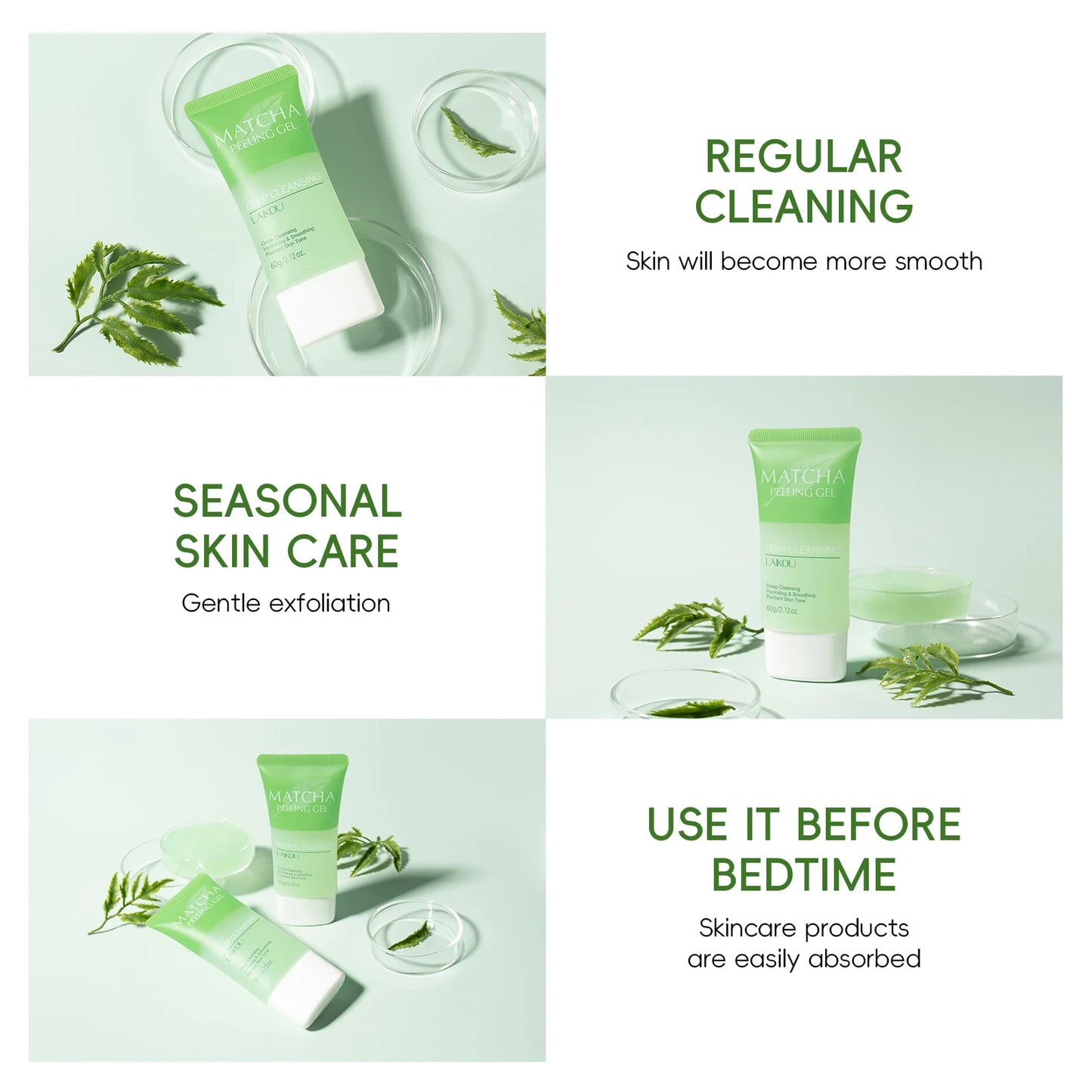 LAIKOU Matcha Peeling Gel Exfoliating Face Scrub