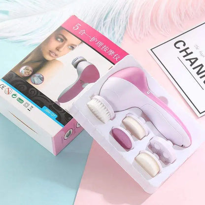 5-in-1 Electric Face Cleansing Brush Massager