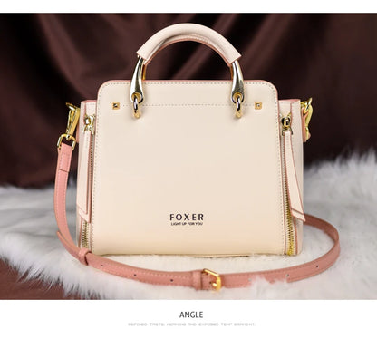 FOXER Women's Small Leather Crossbody Tote Bag