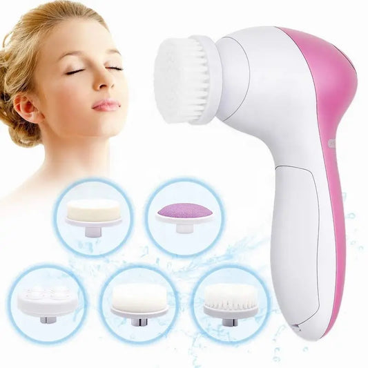 5-in-1 Electric Face Cleansing Brush Massager