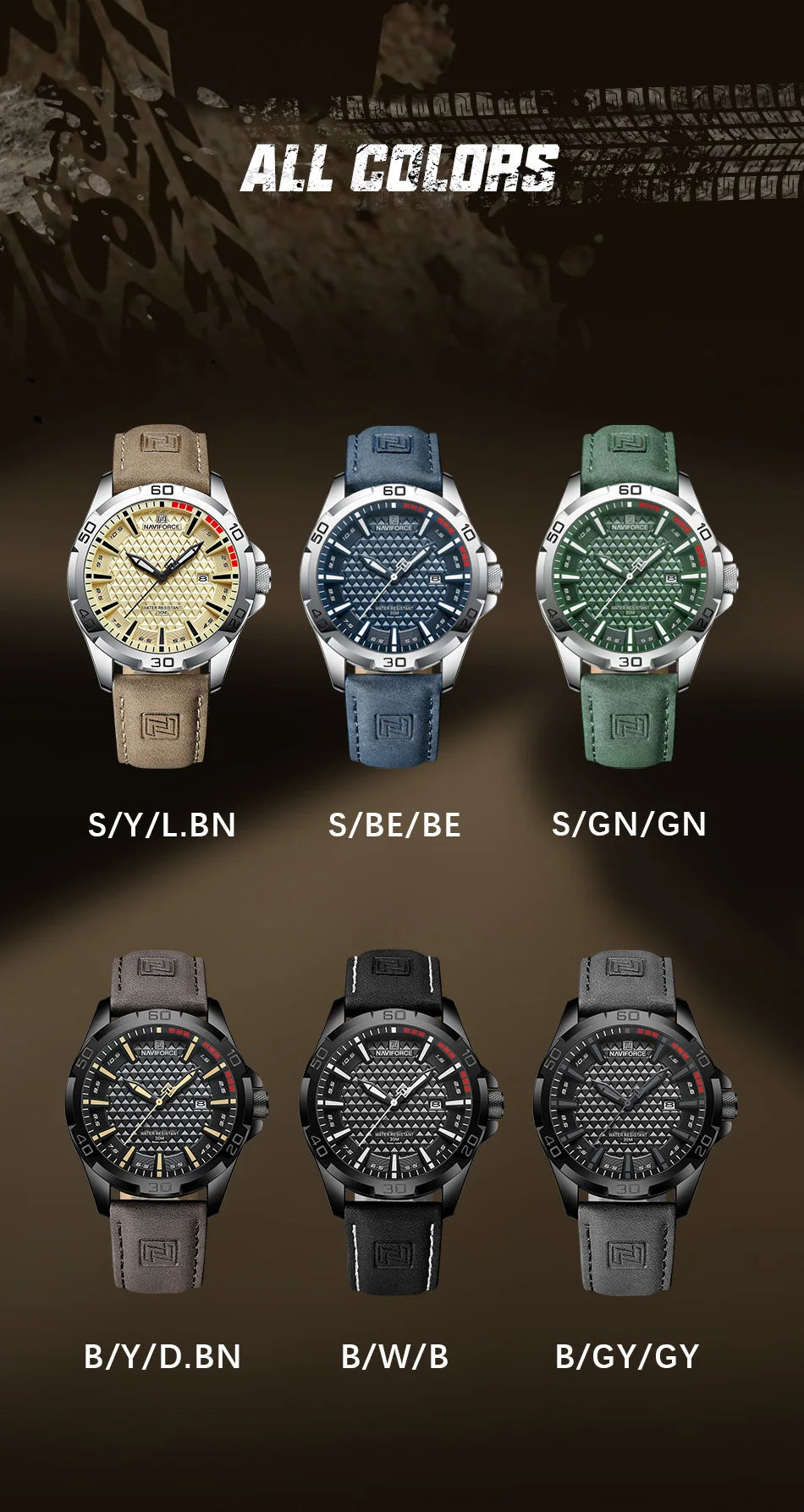 NAVIFORCE Men’s Military Sport Quartz Watch – Waterproof Leather Strap, Business Calendar Wristwatch Relogio Masculino