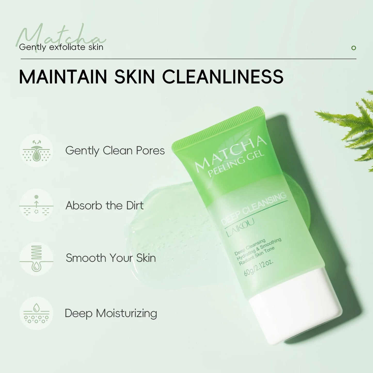 LAIKOU Matcha Peeling Gel Exfoliating Face Scrub