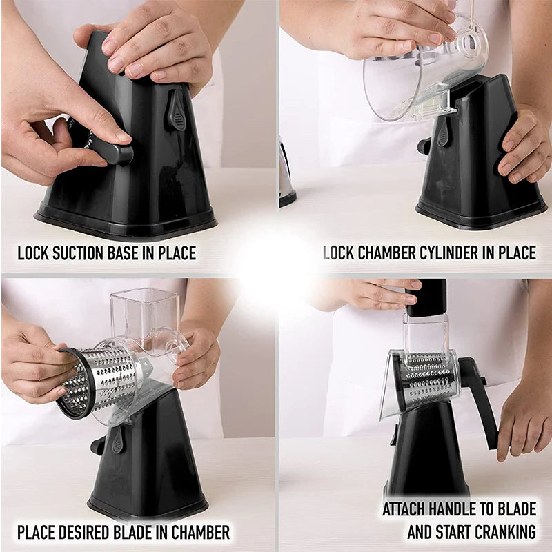 Vegetable Slicer and Cheese Grinder with Handle