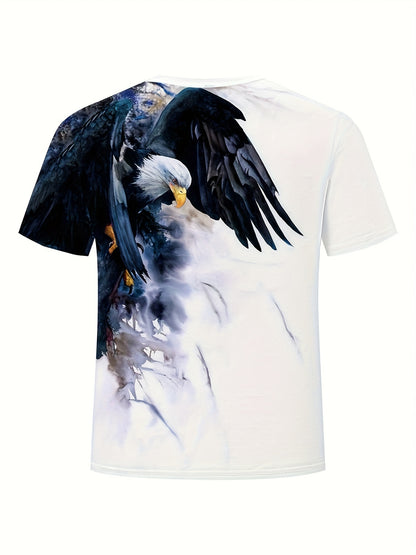 Men’s 3D Eagle Print T-Shirt – Summer Tee