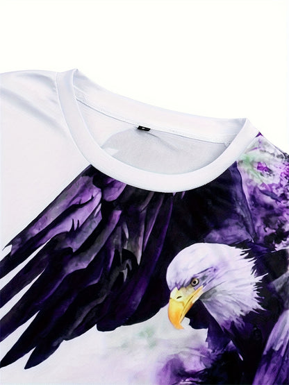 Men’s 3D Eagle Print T-Shirt – Summer Tee