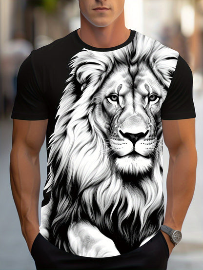 Men’s Lion Graphic T-Shirt – Casual Summer Wear